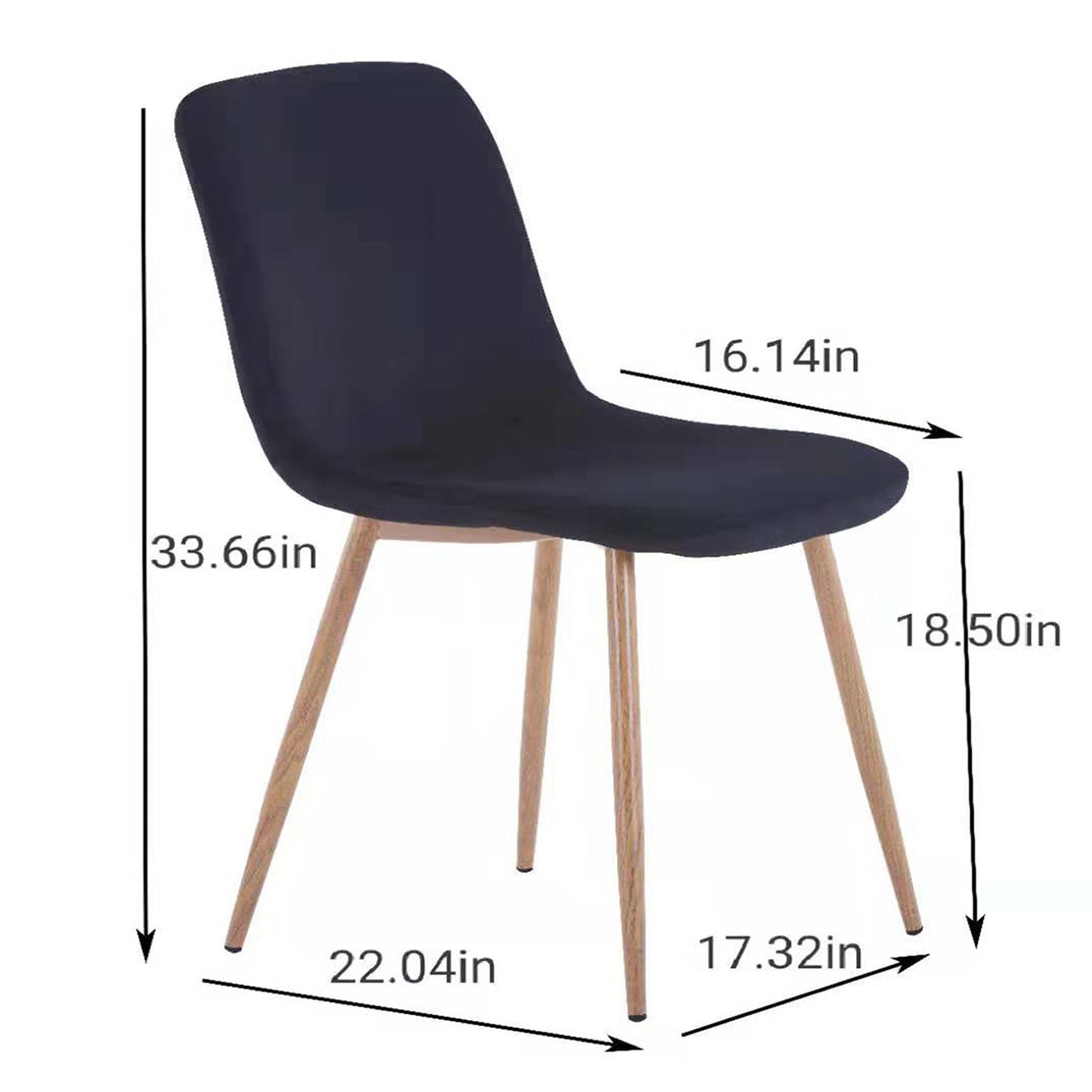 Dining Chair 4PCS（BLACK），Modern style，New technology，Suitable for restaurants, cafes, taverns, offices, living rooms, reception rooms.Simple structure, easy installation.