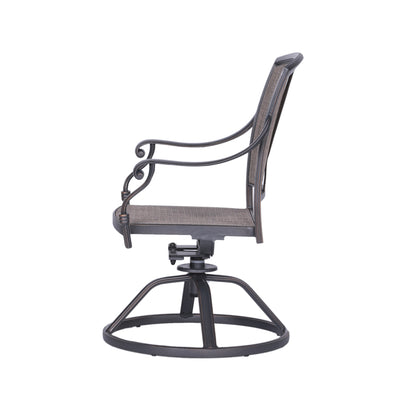 Patio Outdoor Aluminum frame Sling Swivel Rocker Chair, Set of 2