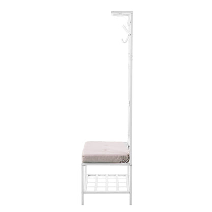 Dovanti Entryway Hall Tree Bench w/ Storage - Distressed White