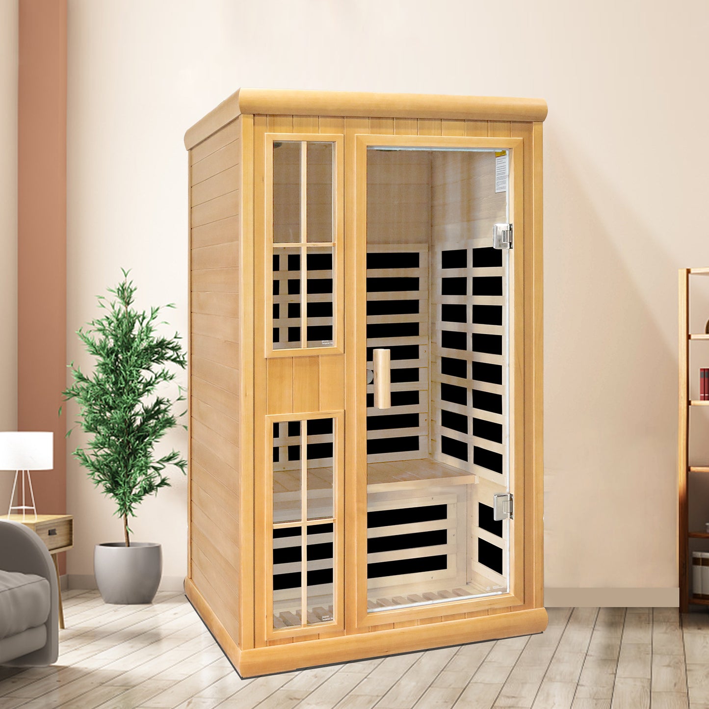 Far infrared sauna double room with Bluetooth audio app control