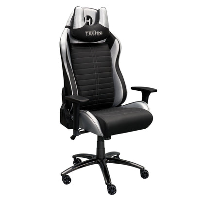 Techni Sport Ergonomic Racing Style Gaming  Chair - Silver