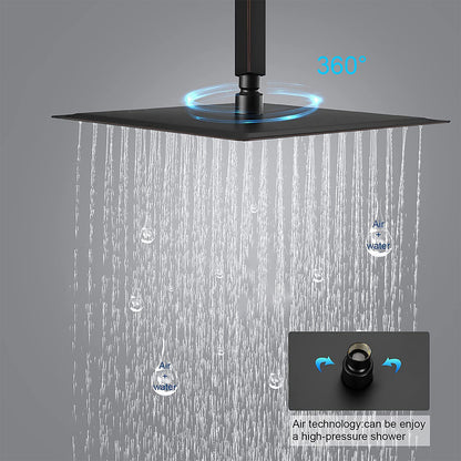 Ceiling Mounted Shower System Combo Set with Handheld and 12"Shower head