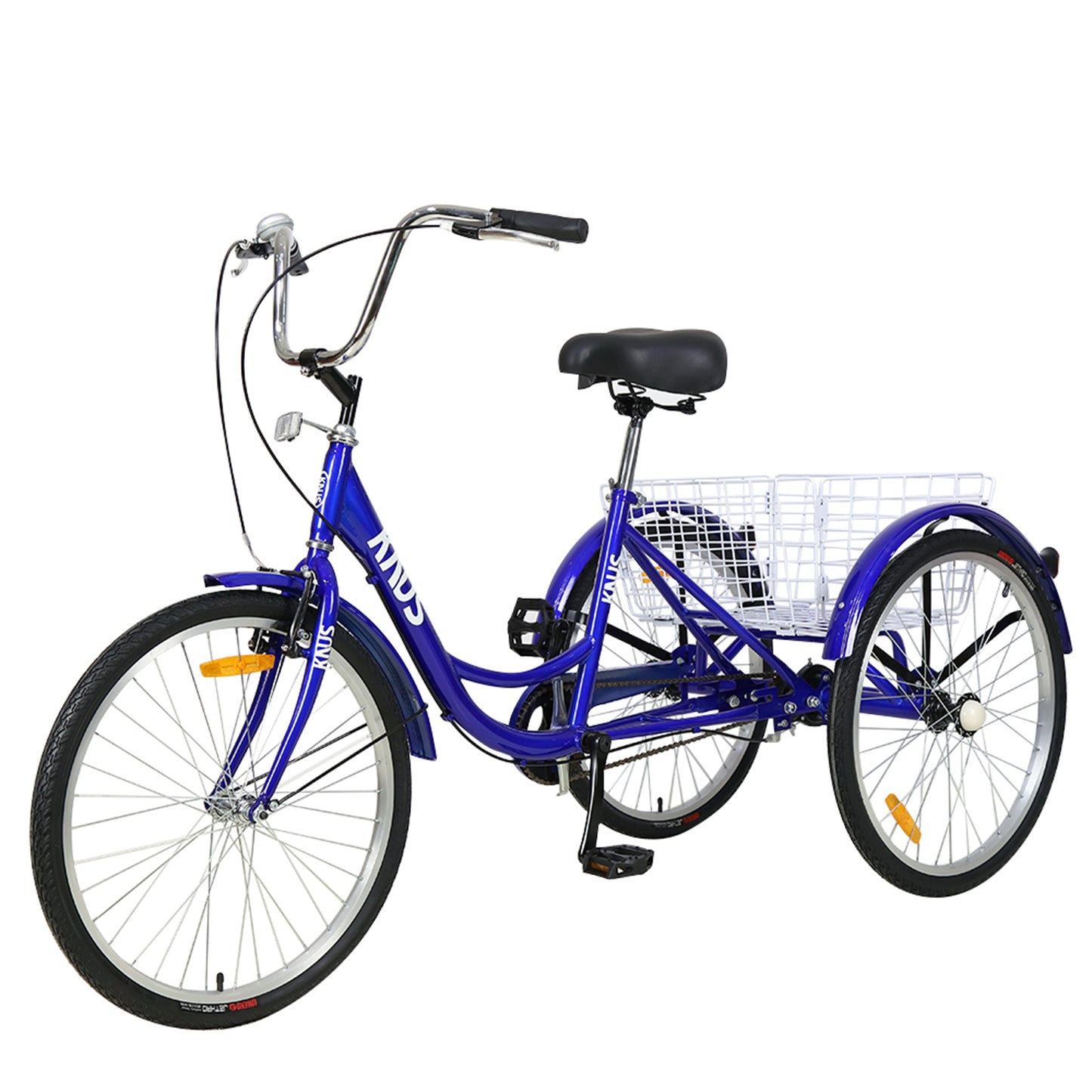 Adult Tricycle Trikes,3-Wheel Bikes,26 Inch Wheels Cruiser Bicycles with Large Shopping Basket for Women and Men