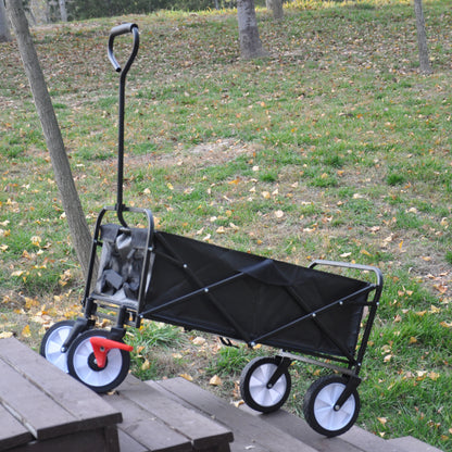 Folding Wagon Garden Shopping Beach Cart (black)