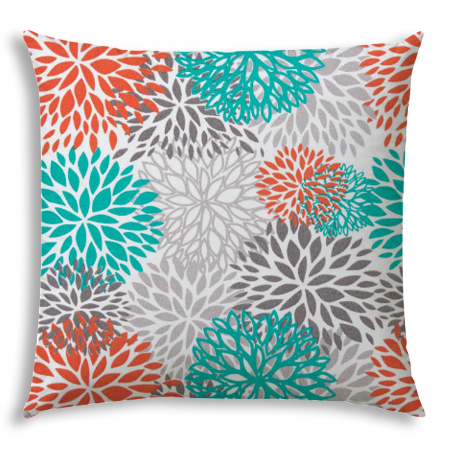 BURSTING BLOOMS Orange Indoor/Outdoor Pillow - Sewn Closure