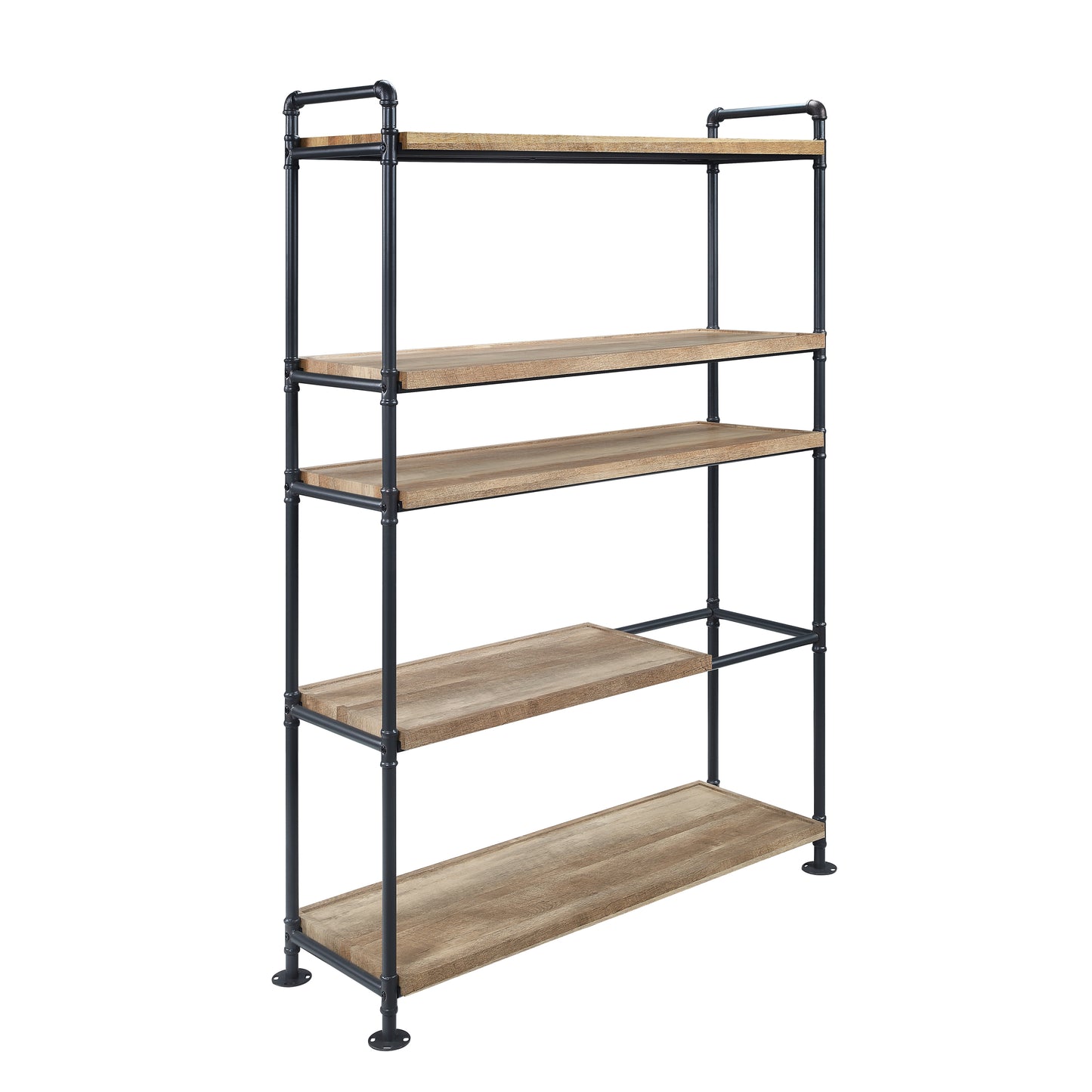 ACME Brantley Bookshelf w/5 Shelves in Oak & Sandy Black Finish AC00758