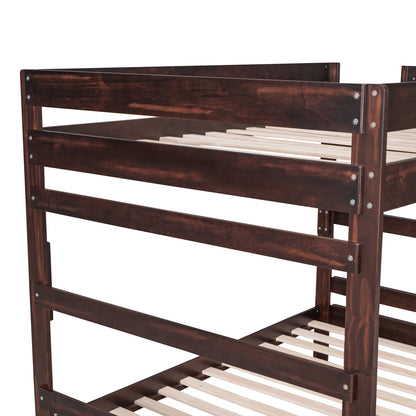 Full over Full Wood Bunk Bed with 2 Drawers, Espresso