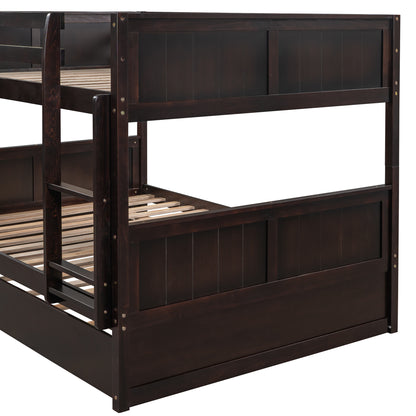 Full Over Full Bunk Bed with Twin Size Trundle, Espresso (old sku: LP000150AAP )