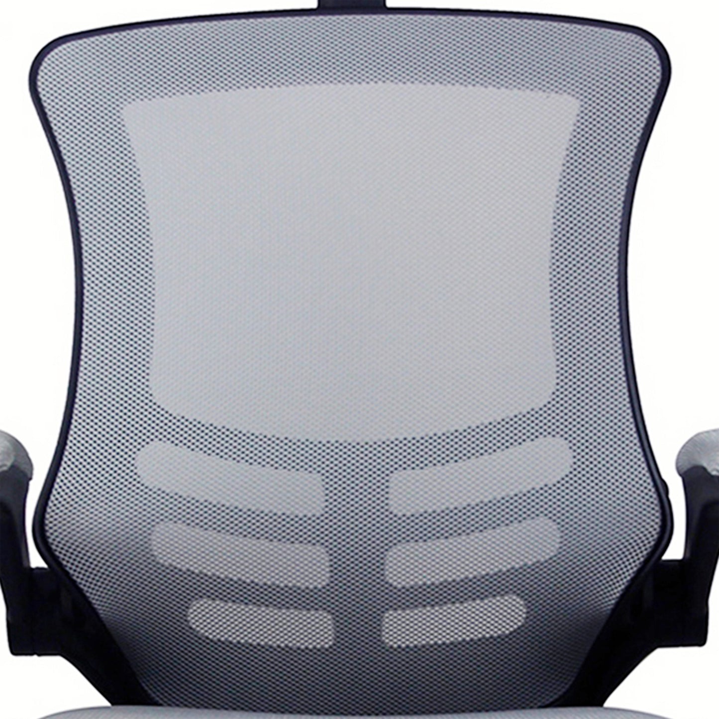 Techni Mobili Modern High-Back Mesh Executive Office Chair with Headrest and Flip-Up Arms, Silver Grey