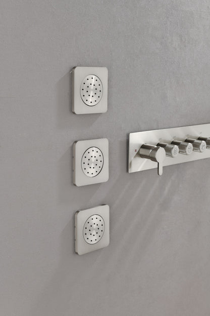 Wall Mounted Waterfall Rain Shower System With 3 Body Sprays & Handheld Shower