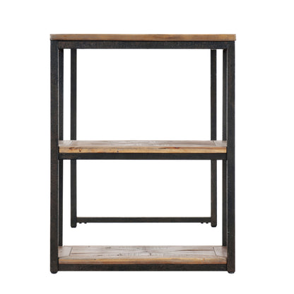 Garviston Reclaimed Wood Writing Desk - Industrial Style - Rustic Black w/ Distressed Fir