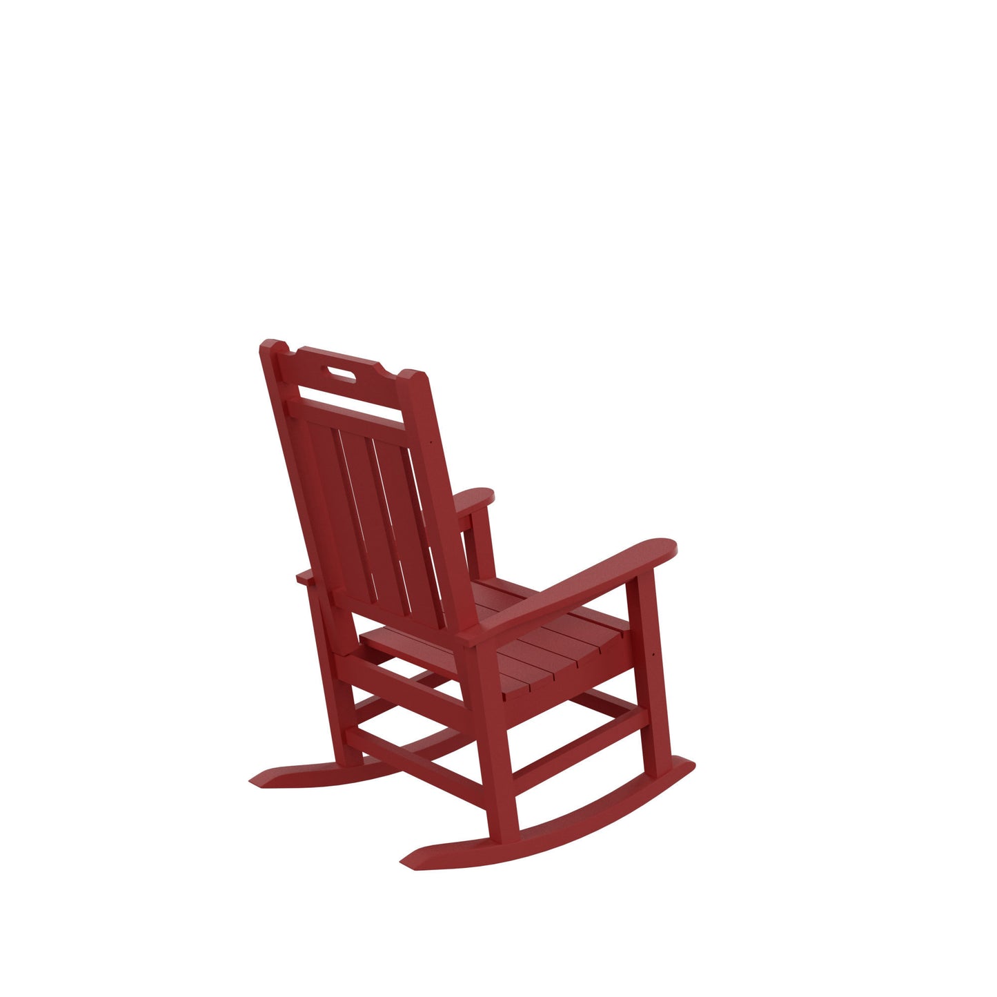 Presidential Rocking Chair HDPE Rocking Chair Fade-Resistant Porch Rocker Chair, All Weather Waterproof for Balcony/Beach/Pool  Red