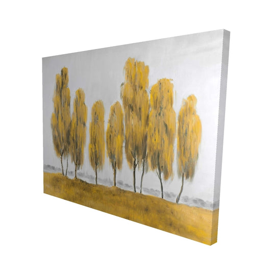 Seven abstract yellow trees - 16x20 Print on canvas