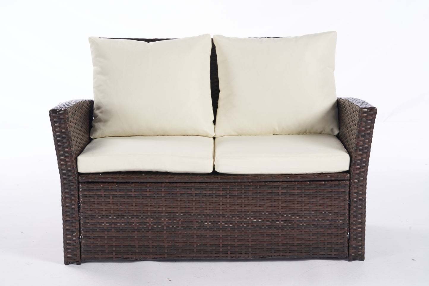 Outdoor Rattan 4 Pieces Furniture Sofa And Table Set