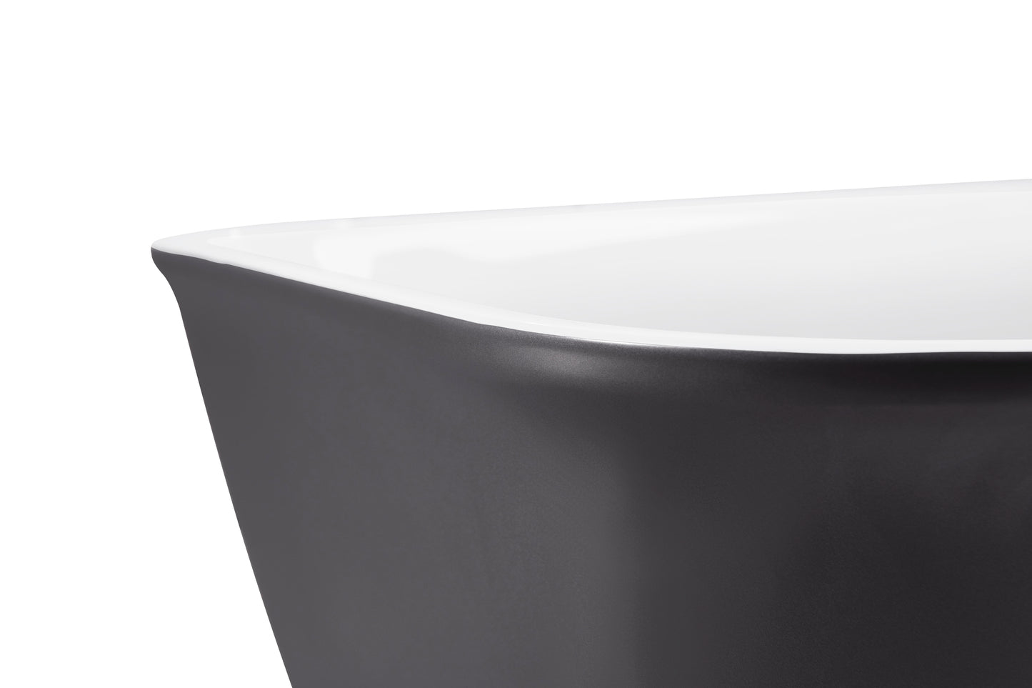 59" 100% Acrylic Freestanding Bathtub，Contemporary Soaking Tub，white inside and gray outside