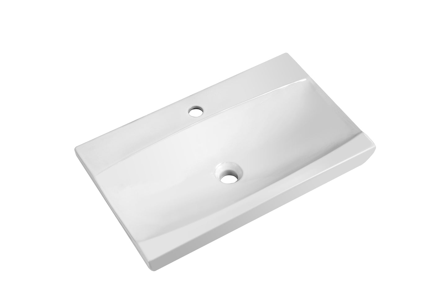 Vessel  Bathroom Sink Basin in White Ceramic