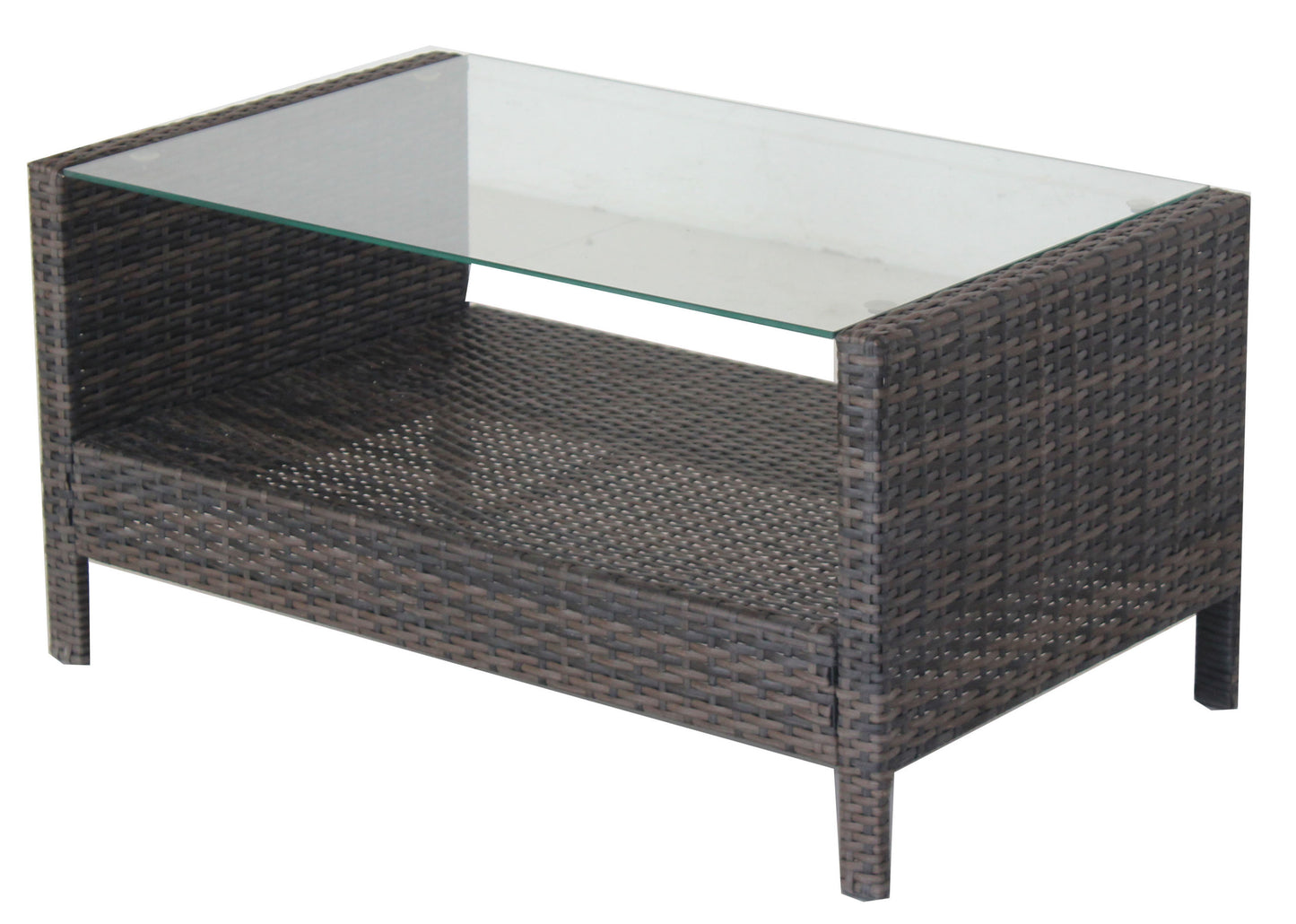 Outdoor patio Furniture  Coffee Table with clear tempered glass