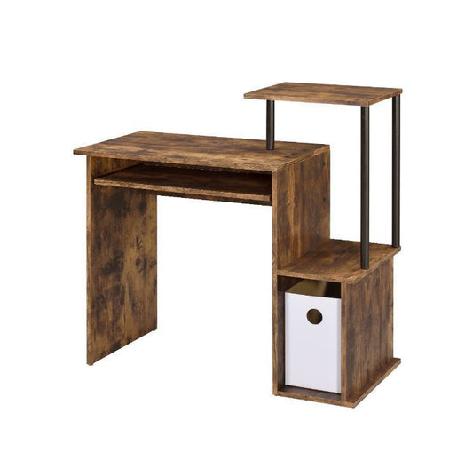 ACME Lyphre Computer Desk, Weathered Oak & Black Finish 92760