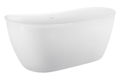 59" 100% Acrylic Freestanding Bathtub，Contemporary Soaking Tub，white bathtub