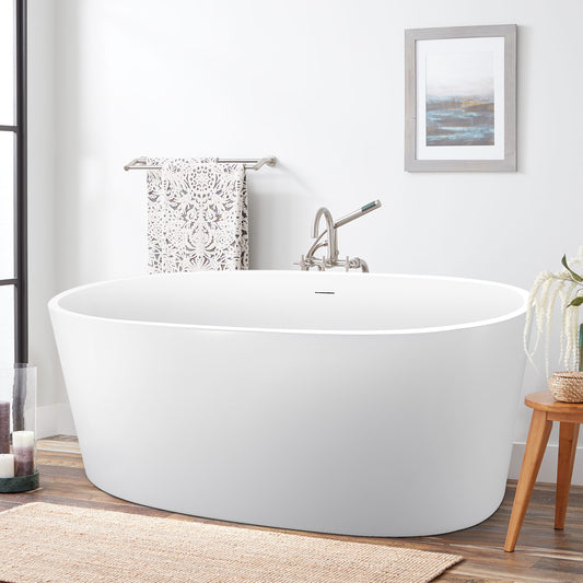 67" 100% Acrylic Freestanding Bathtub，Contemporary Soaking Tub，white Bathtub