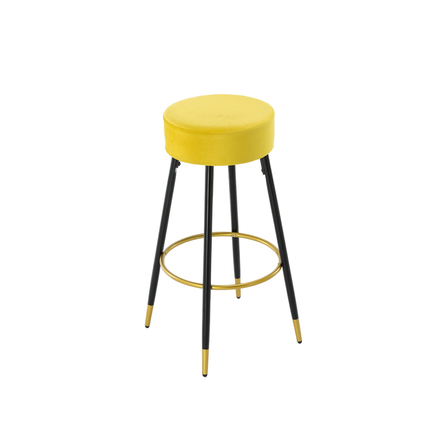 Counter Height Bar Stools Set of 2, Velvet Kitchen Stools Upholstered Dining Chair Stools 24 Inches Height with Golden Footrest for Kitchen Island Coffee Shop Bar Home Balcony,