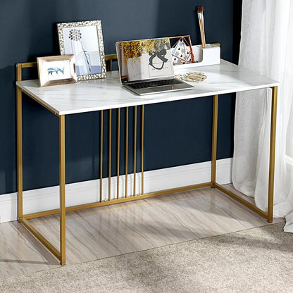 46.5" Writing desk - marble top & gold leg