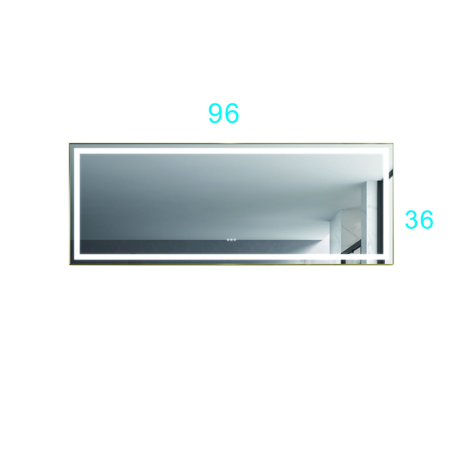 LTL needs to consult the warehouse address96*36 LED Lighted Bathroom Wall Mounted Mirror with High Lumen+Anti-Fog Separately Control