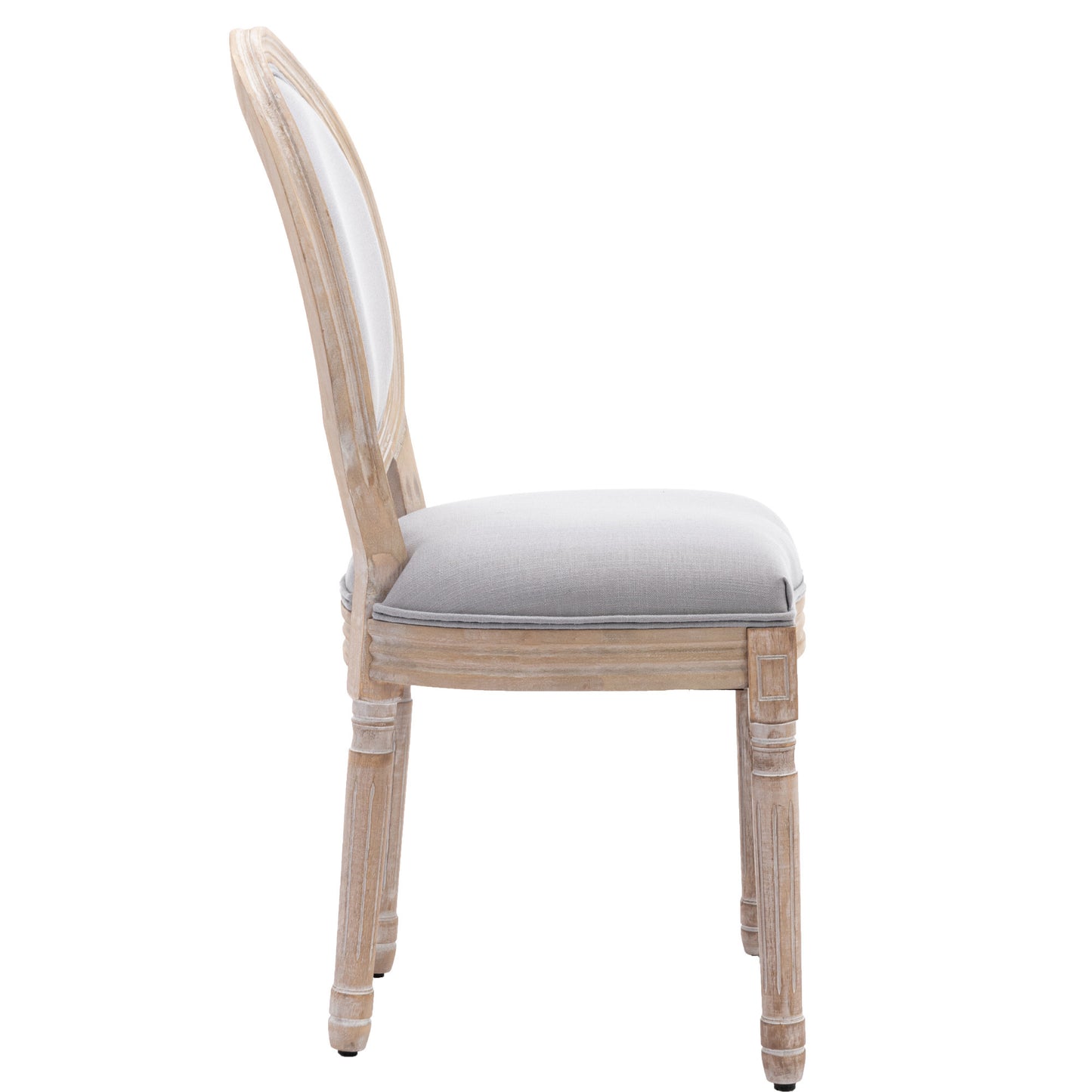 HengMing Upholstered Fabrice French Dining  Chair with rubber legs,Set of 2