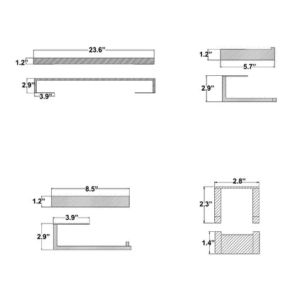 Wall Mounted 4-Piece Bathroom Hardware Set