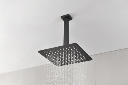 Matte Black  Bathroom Luxury Combo Set Ceiling Mounted Rainfall