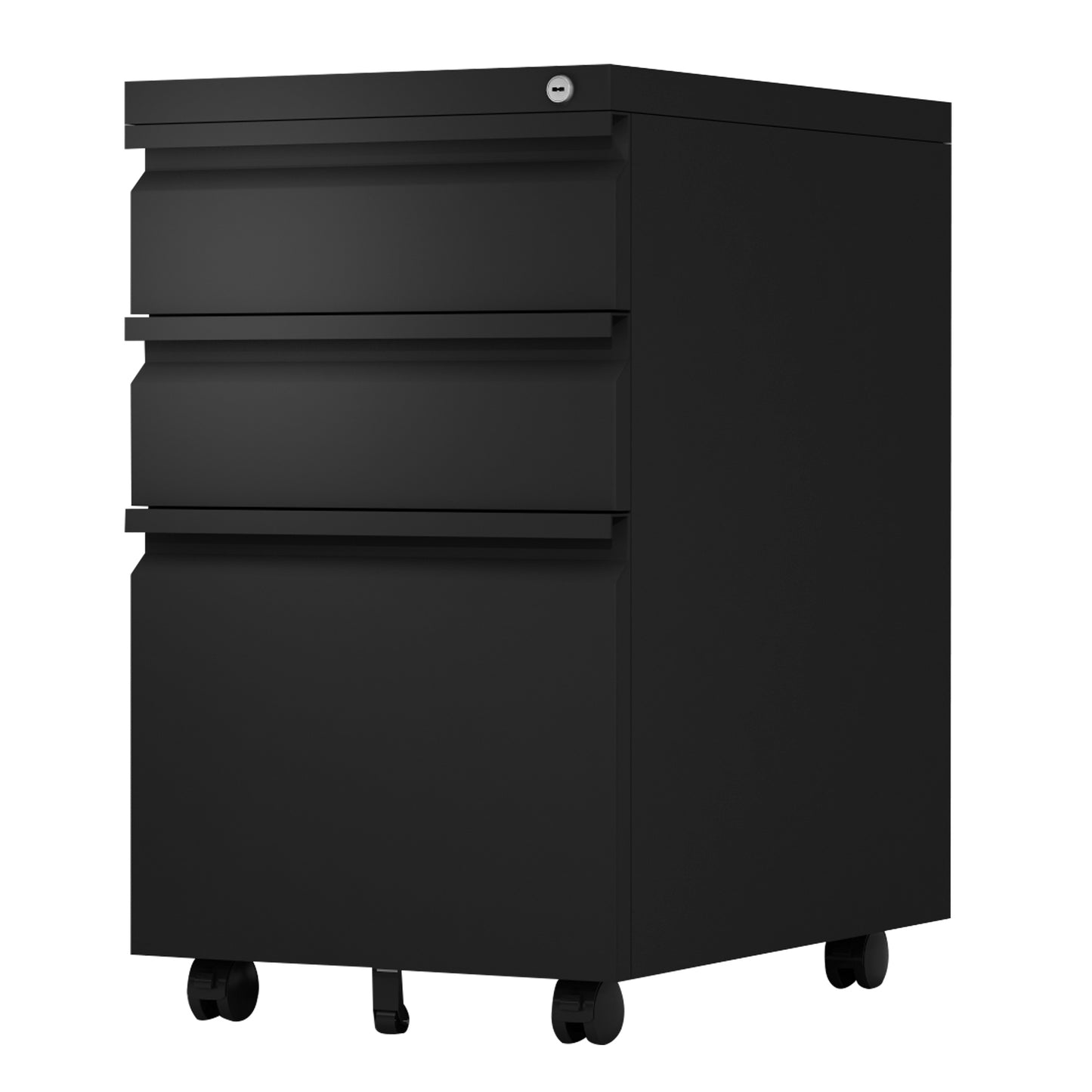 Metal mobile 3 Drawer File Cabinet with Lockable, Pedestal Cabinet Assembled for Legal or Letter Files,Used for Office and Home