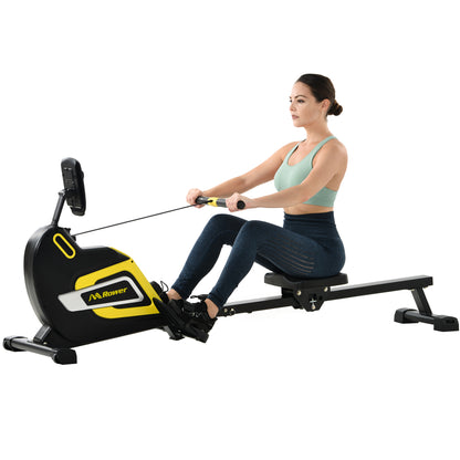 Magnetic Rowing Machine Folding Rower with 14 Level Resistance Adjustable, LCD Monitor and Tablet Holder for Foldable Rower Home Gym Cardio Workout