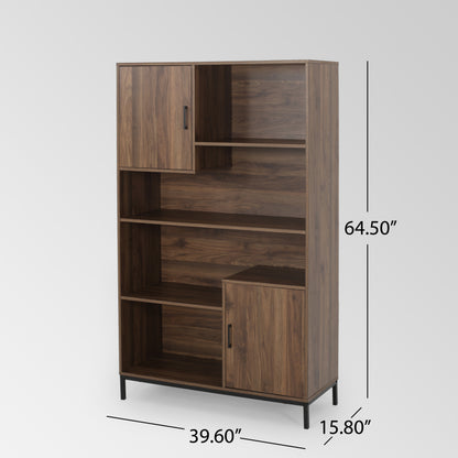 Joaquin bookcase with storage, walnut