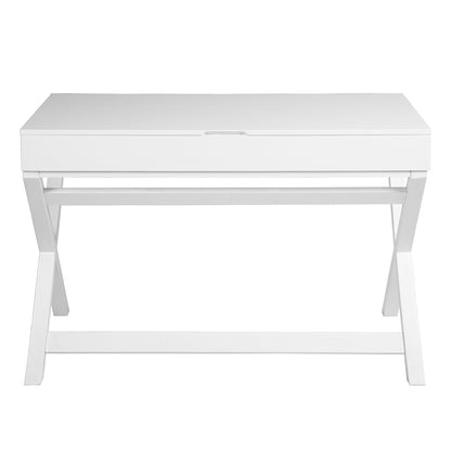 Lift Desk with 2 Drawer Storage, Computer Desk with Lift Table Top, Adjustable Height Table for Home Office, Living Room,white