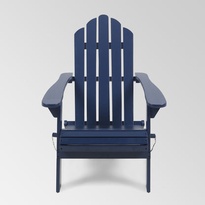Outdoor foldable solid wood ADIRONDACK chair dark blue