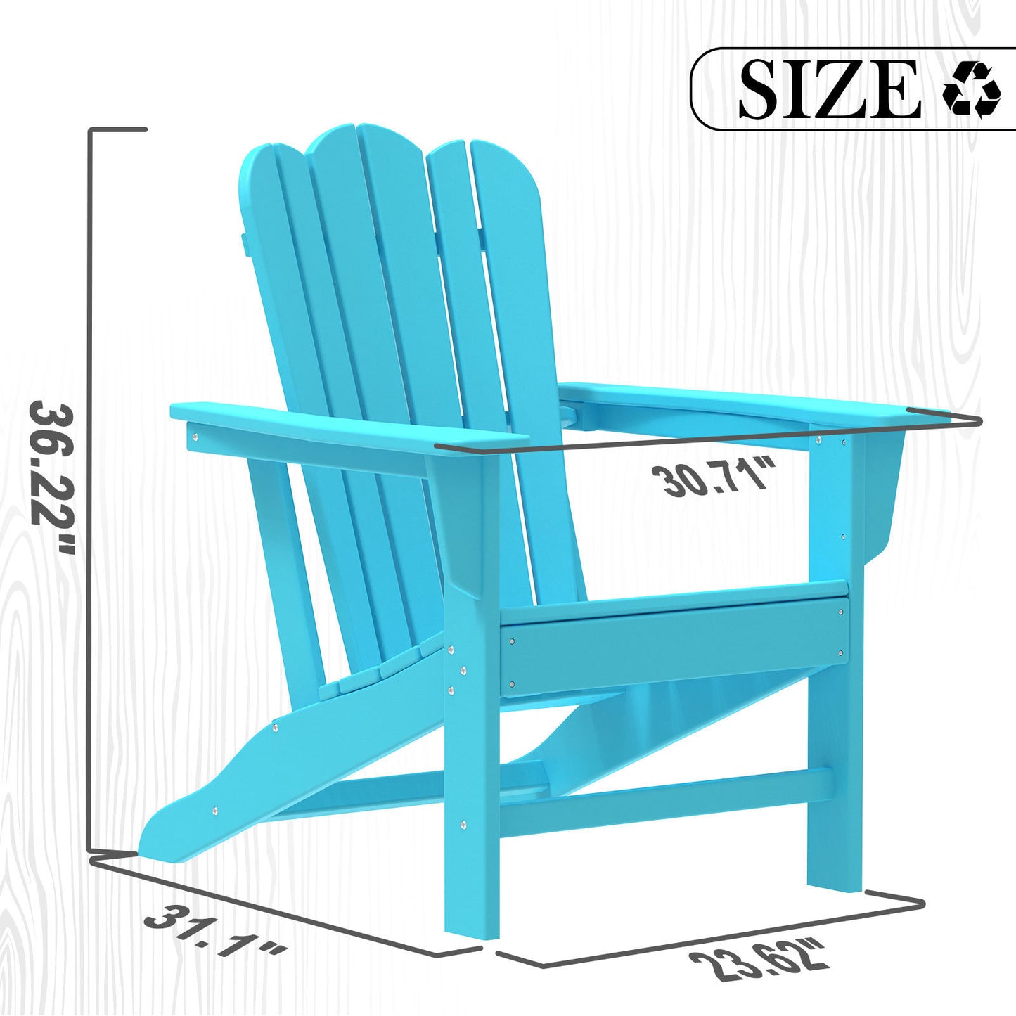 Resistant Adirondack Chair for Patio Deck Garden
Plastic Adirondack Chair, Fire Pit Chair, Blue,1 piece.