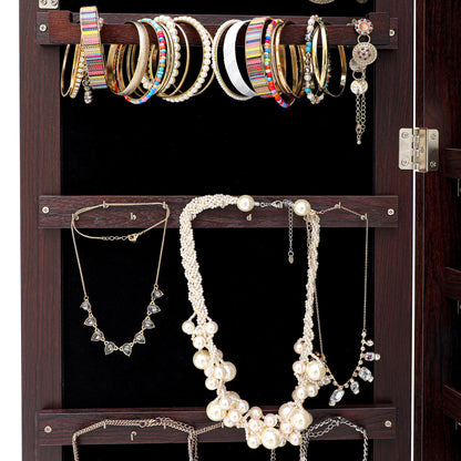 Fashion Simple Jewelry Storage Mirror Cabinet With LED Lights Can Be Hung On The Door Or Wall