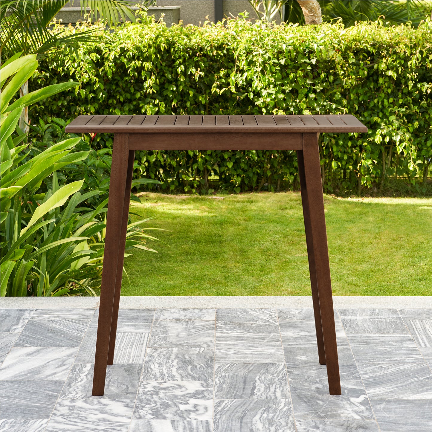 Midcentury modern Patio Wood Bar Table