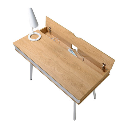 Techni Mobili Modern Multi Storage Computer Desk with Storage, Pine