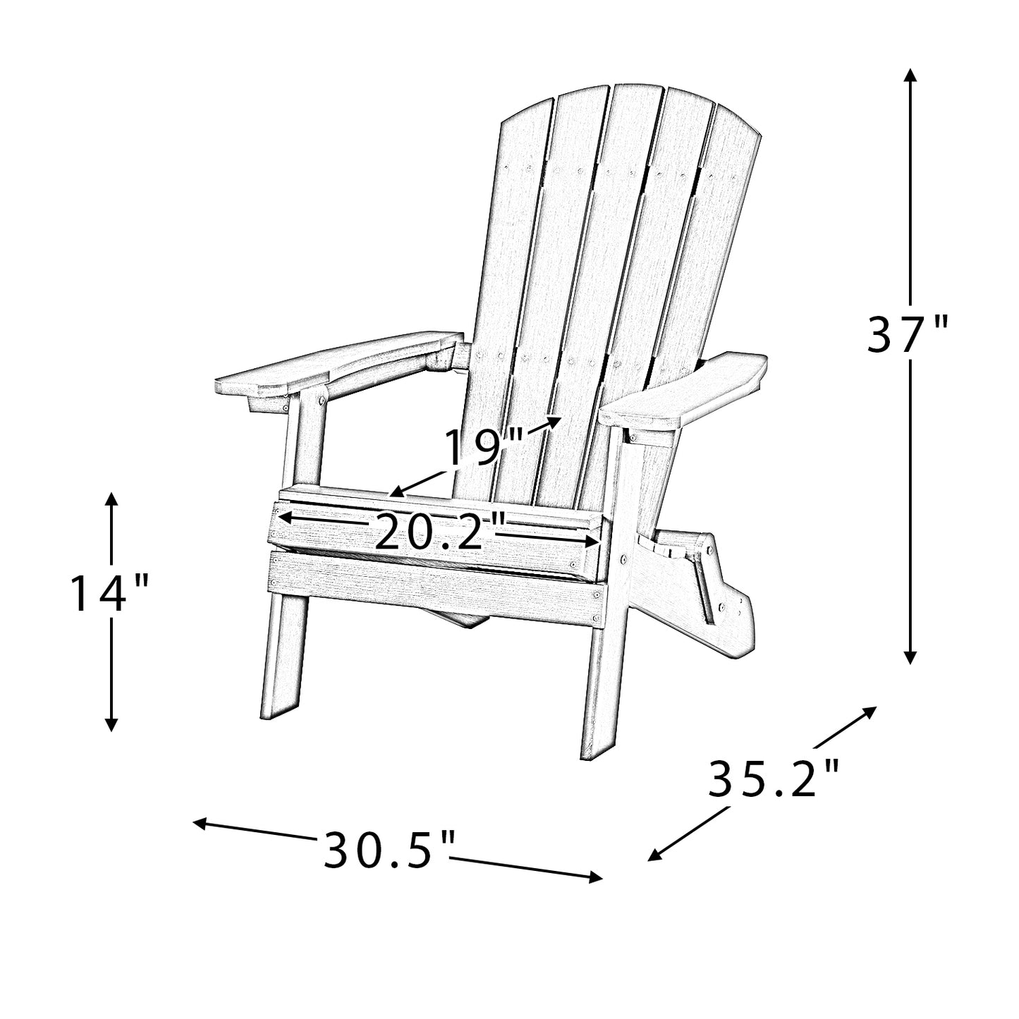 Parthaon Plastic Folding Adirondack Chair