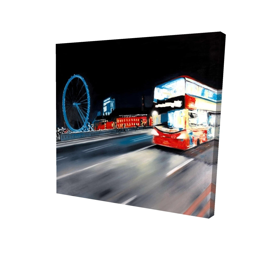 Bus travel by night - 32x32 Print on canvas