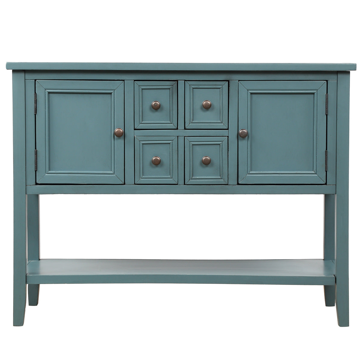 TREXM  Cambridge Series Buffet Sideboard Console Table with Bottom Shelf (Dark Blue)