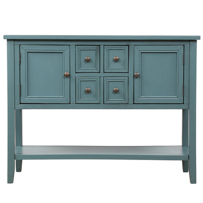 TREXM  Cambridge Series Buffet Sideboard Console Table with Bottom Shelf (Dark Blue)