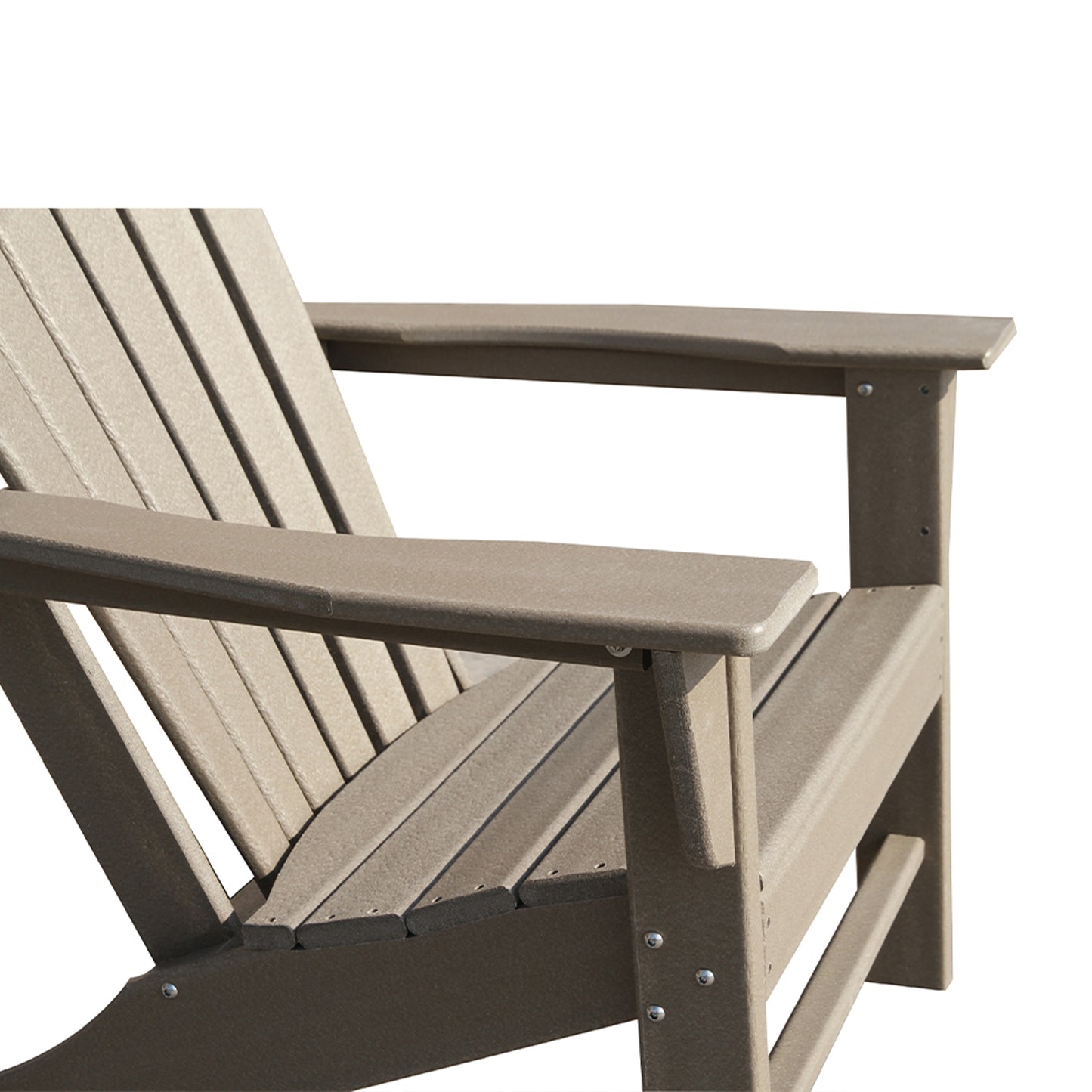 Adirondack Chair Holder HDPE Patio Chairs Weather Resistant Outdoor Chairs for Lawn, Deck, Backyard, Garden, Fire Pit, Plastic Outdoor Chairs-Weathered Wood