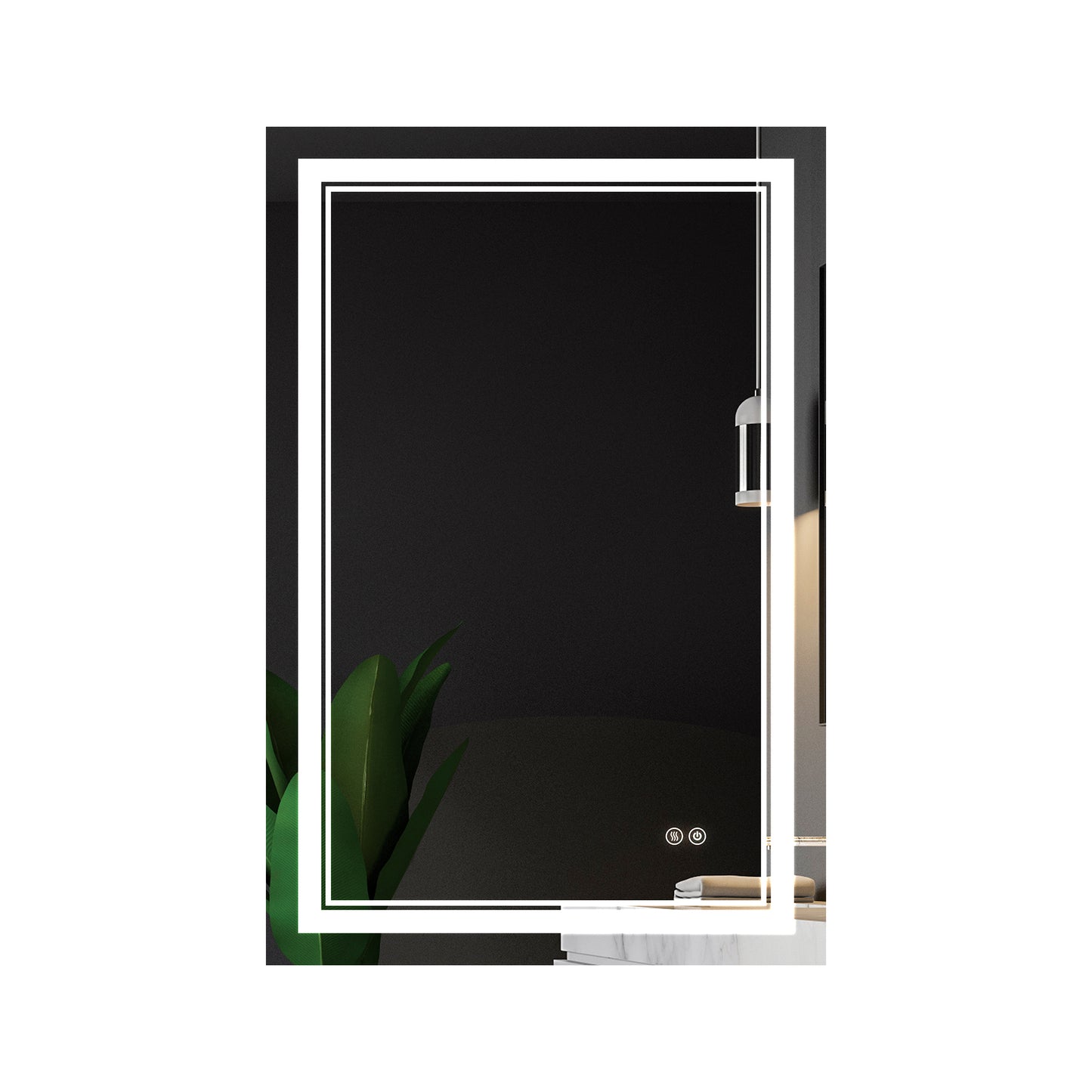 2436 Bathroom LED mirror Anti- fog mirror with button