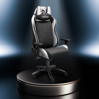 Techni Sport Ergonomic Racing Style Gaming  Chair - Silver