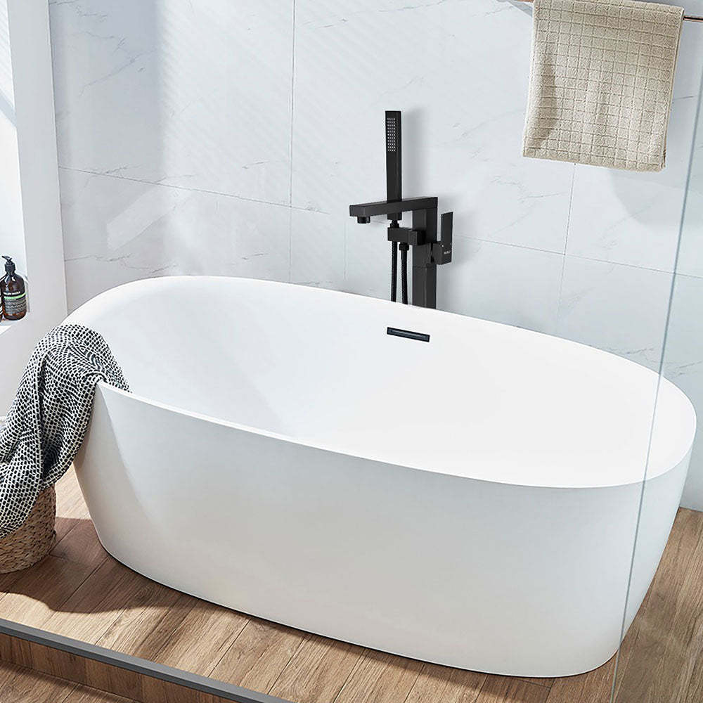 Single Handle Floor Mounted Tub Filler with Handshower