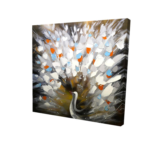 Abstract color spotted peacock - 12x12 Print on canvas