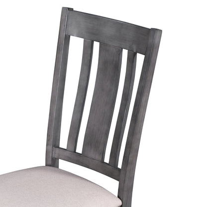 TREXM Industrial Style Wooden Dining Chairs with Ergonomic Design, Set of 2 (Gray)