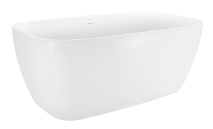 59" 100% Acrylic Freestanding Bathtub，Contemporary Soaking Tub，white bathtub